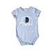 A Blue Short Sleeve Bodysuits from Seed in size 0-3M for boy. (Front View)