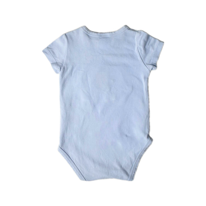A Blue Short Sleeve Bodysuits from Seed in size 0-3M for boy. (Back View)