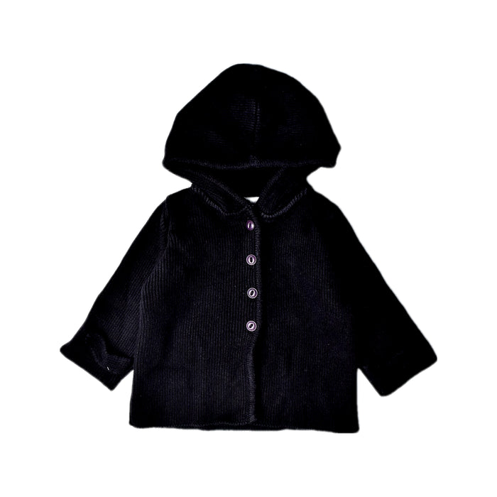 A Black Buttoned Sweatshirts from Purebaby in size 0-3M for neutral. (Front View)