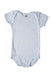 A Blue Short Sleeve Bodysuits from Petit Bateau in size 3T for neutral. (Front View)