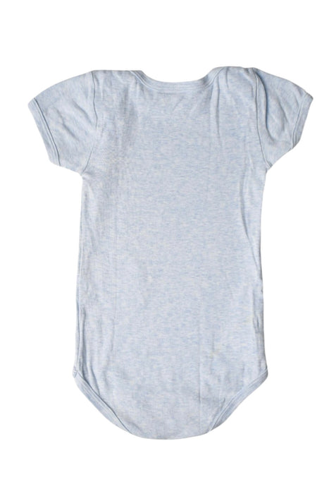 A Blue Short Sleeve Bodysuits from Petit Bateau in size 3T for neutral. (Back View)