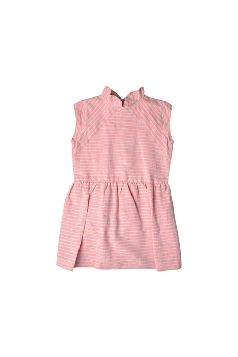 A Pink Sleeveless Dresses from Chateau de Sable in size 4T for girl. (Front View)