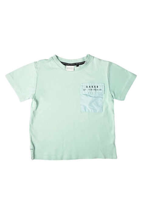 A Green Short Sleeve T Shirts from Baker by Ted Baker in size 4T for boy. (Front View)