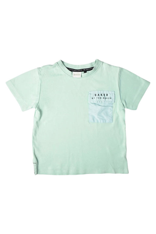 A Green Short Sleeve T Shirts from Baker by Ted Baker in size 4T for boy. (Front View)