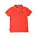 A Red Short Sleeve Polos from Polo Ralph Lauren in size 5T for boy. (Front View)