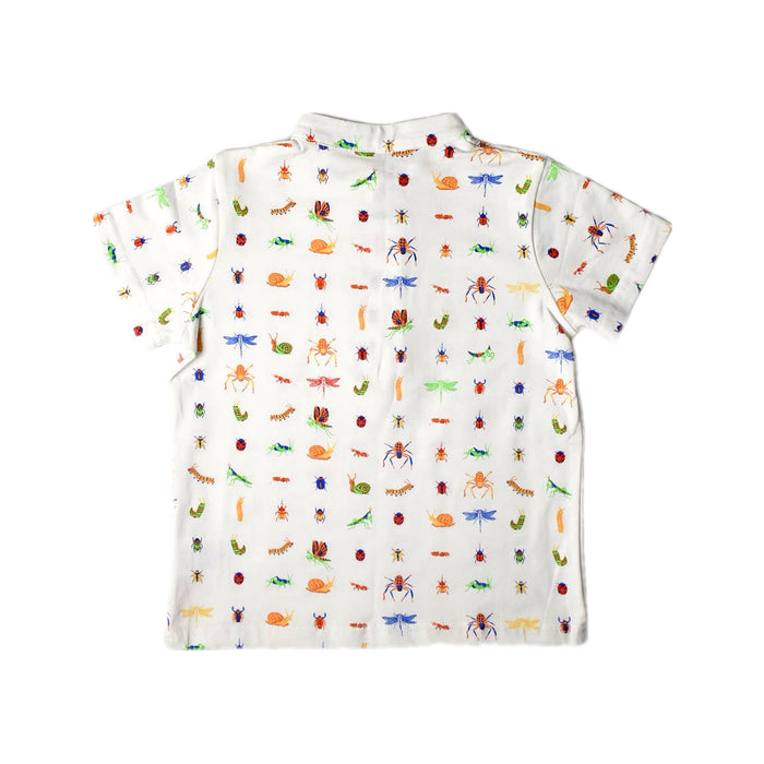 A White Short Sleeve Polos from Le Petit Society in size 2T for boy. (Back View)