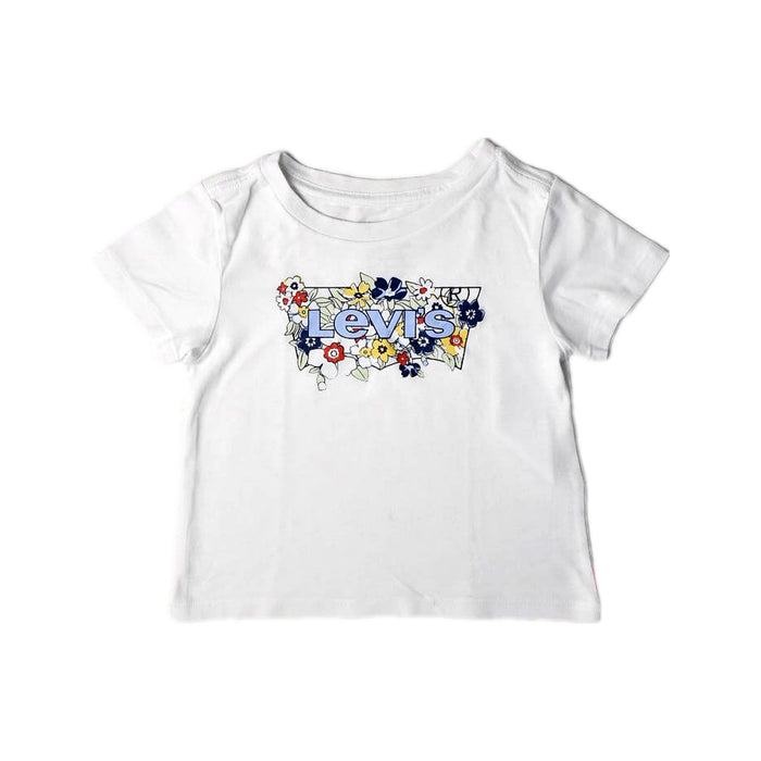 A White Short Sleeve T Shirts from Levi's in size 2T for girl. (Front View)
