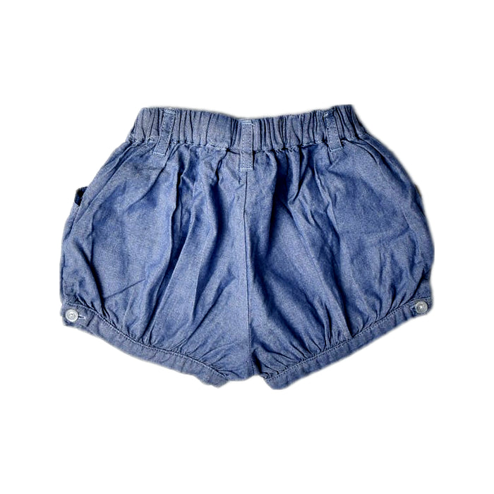 A Blue Shorts from Chickeeduck in size 2T for girl. (Back View)