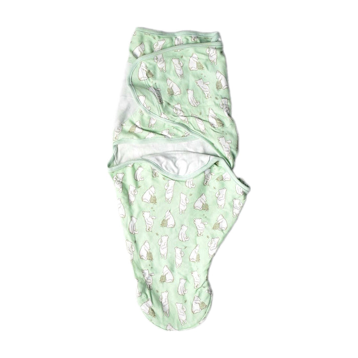 A Green Swaddles from Aden & Anais in size 0-3M for neutral. (Front View)