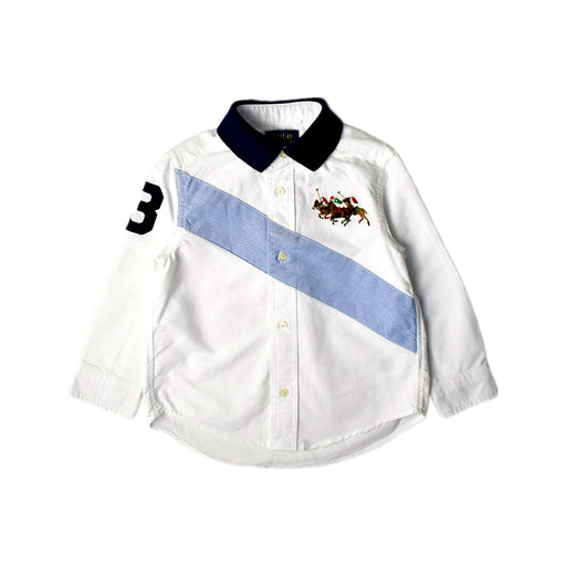 A White Long Sleeve Shirts from Polo Ralph Lauren in size 2T for boy. (Front View)