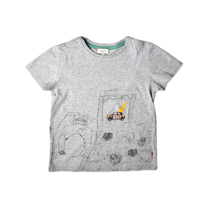 A Grey Short Sleeve T Shirts from Paul Smith in size 5T for boy. (Front View)