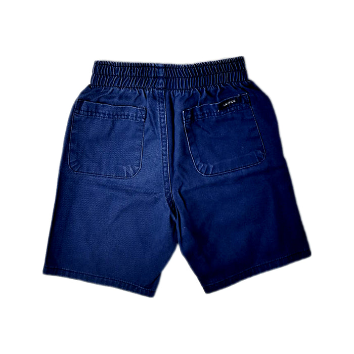 A Navy Shorts from Nautica in size 4T for boy. (Back View)