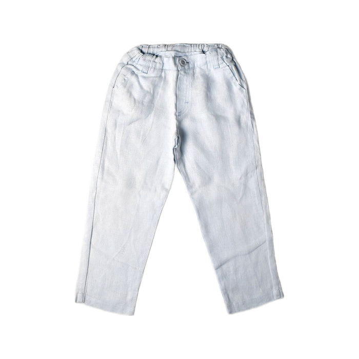 A Blue Casual Pants from Tutto Piccolo in size 3T for boy. (Front View)