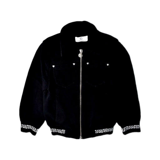 A Black Lightweight Jackets from Young Versace in size 3T for boy. (Front View)