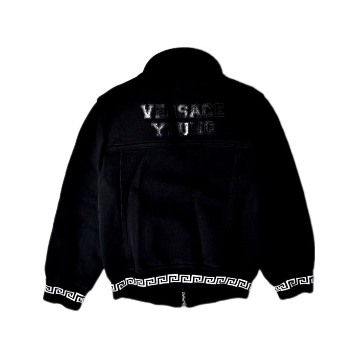 A Black Lightweight Jackets from Young Versace in size 3T for boy. (Back View)