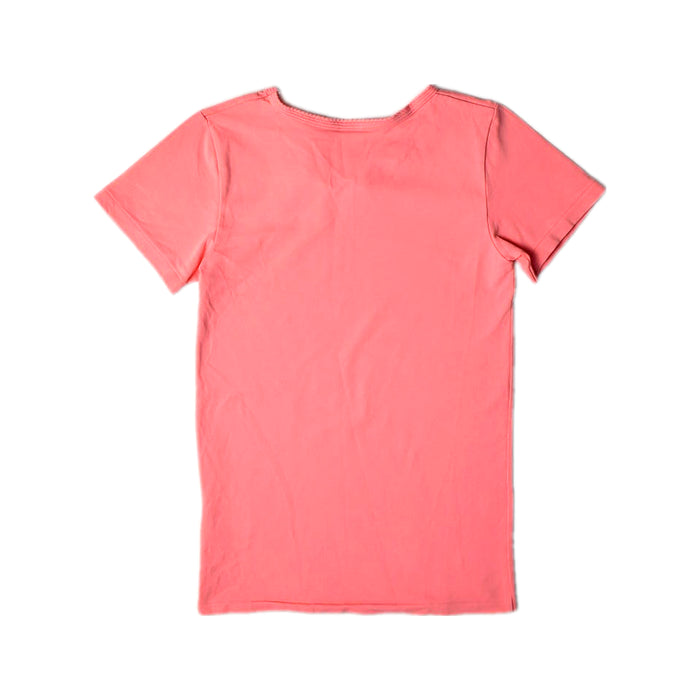 A Pink Short Sleeve T Shirts from Petit Bateau in size 10Y for girl. (Back View)