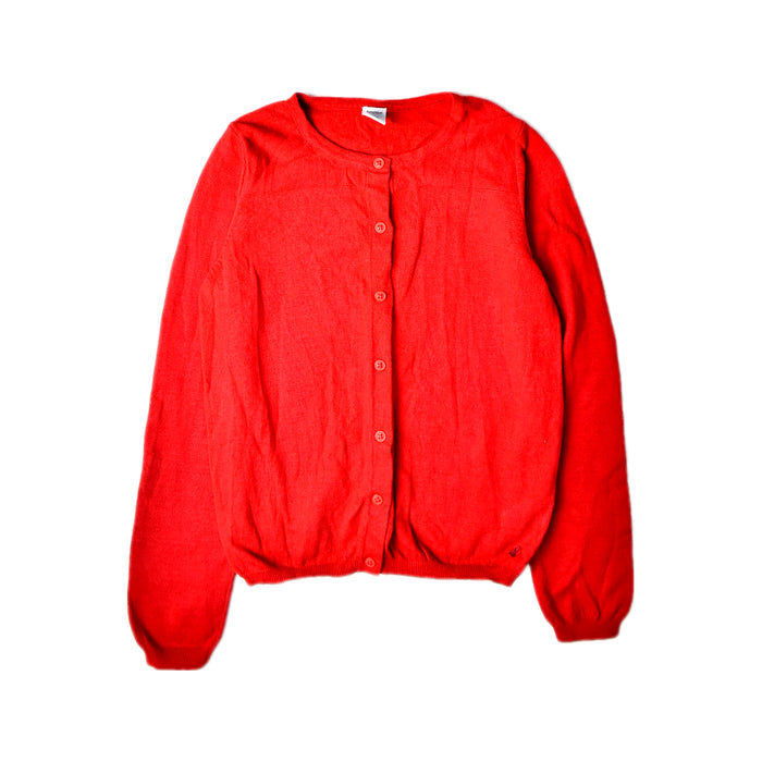 A Red Cardigans from Petit Bateau in size 10Y for girl. (Front View)