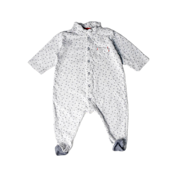 A White Long Sleeve Jumpsuits from Petit Bateau in size 3-6M for boy. (Front View)