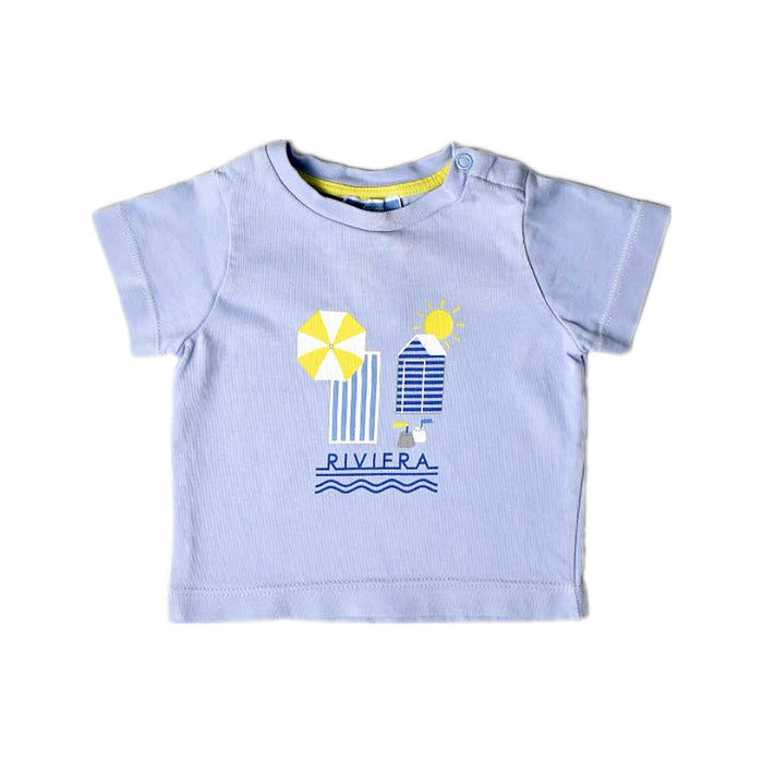 A Blue Short Sleeve T Shirts from Jacadi in size 3-6M for boy. (Front View)