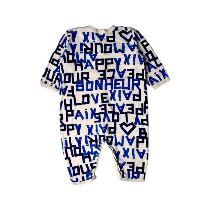 A Blue Long Sleeve Jumpsuits from Petit Bateau in size 3-6M for boy. (Back View)