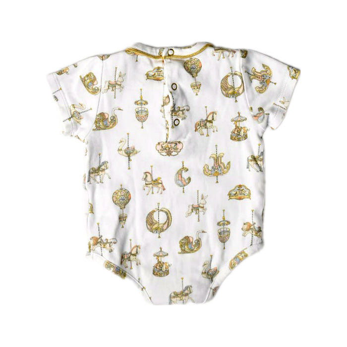 A White Short Sleeve Bodysuits from Atelier Choux in size 3-6M for neutral. (Back View)