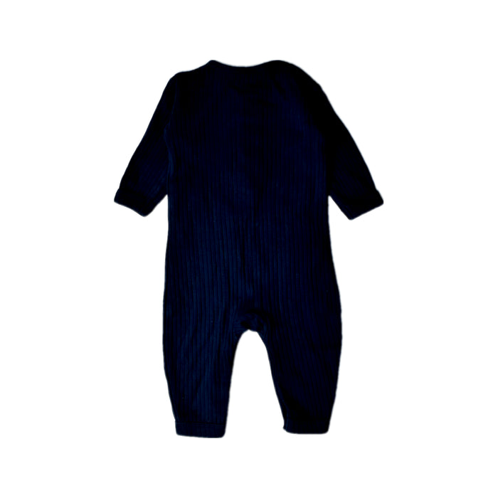 A Navy Long Sleeve Jumpsuits from Little Green Radicals in size 0-3M for boy. (Back View)