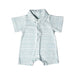 A Blue Short Sleeve Rompers from Le Petit Society in size 3-6M for boy. (Front View)