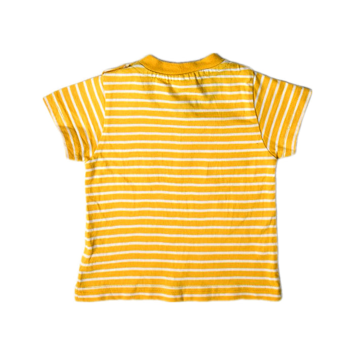 A Yellow Short Sleeve T Shirts from Jojo Maman Bébé in size 3-6M for boy. (Back View)