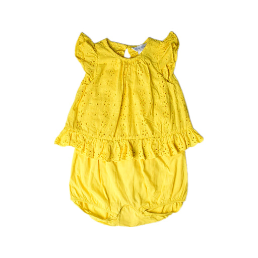 A Yellow Short Sleeve Rompers from Ralph Lauren in size 6-12M for girl. (Front View)
