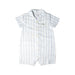 A White Short Sleeve Rompers from The Little White Company in size 12-18M for boy. (Front View)