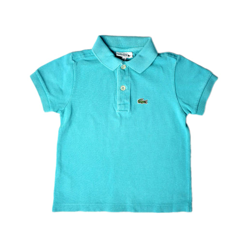 A Teal Short Sleeve Polos from Lacoste in size 3T for boy. (Front View)