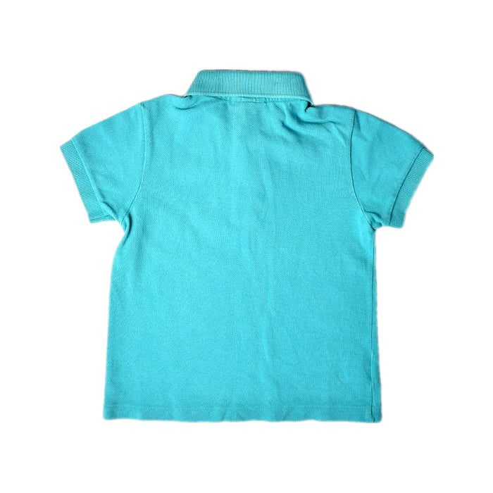 A Teal Short Sleeve Polos from Lacoste in size 3T for boy. (Back View)