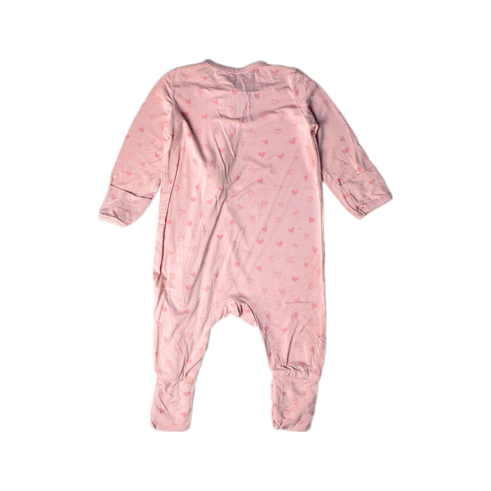 A Pink Long Sleeve Jumpsuits from Not Too Big  in size 3-6M for girl. (Back View)