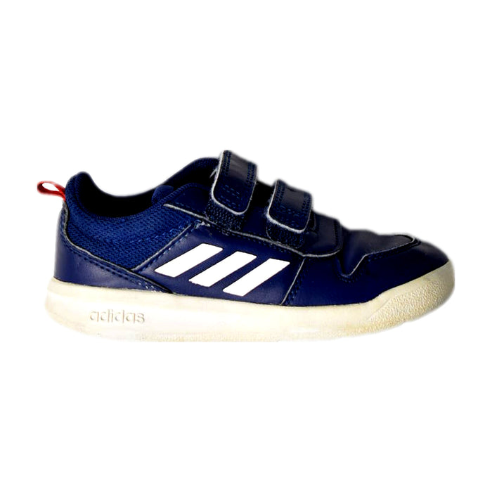 A Blue Sneakers from Adidas in size 4T for boy. (Front View)