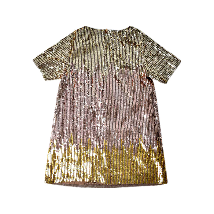 A Gold Short Sleeve Dresses from Chloe in size 6T for girl. (Back View)