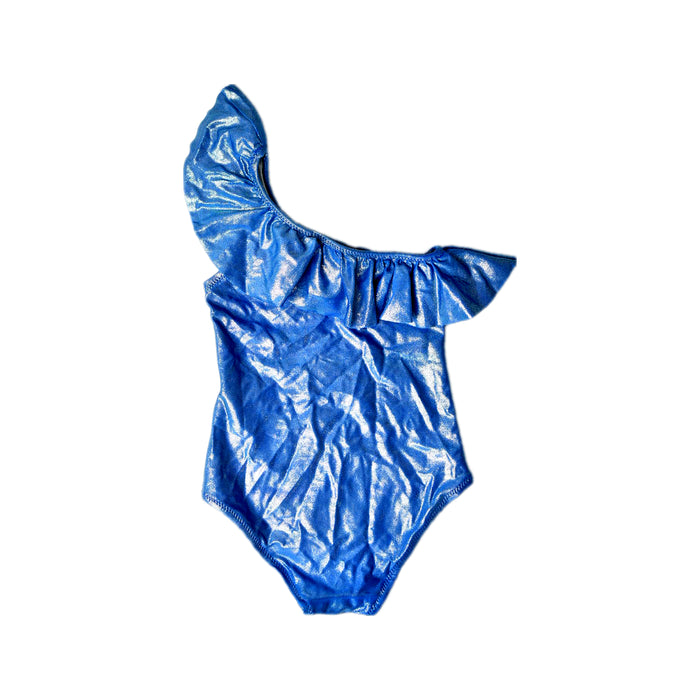 A Blue Swimsuits from Bonton in size 4T for girl. (Back View)