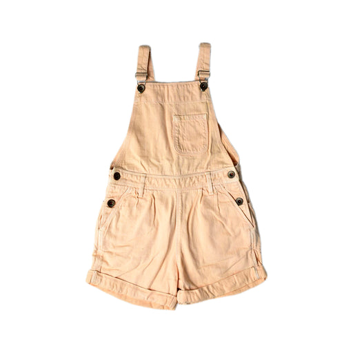 A Peach Overall Shorts from Bellerose in size 6T for girl. (Front View)
