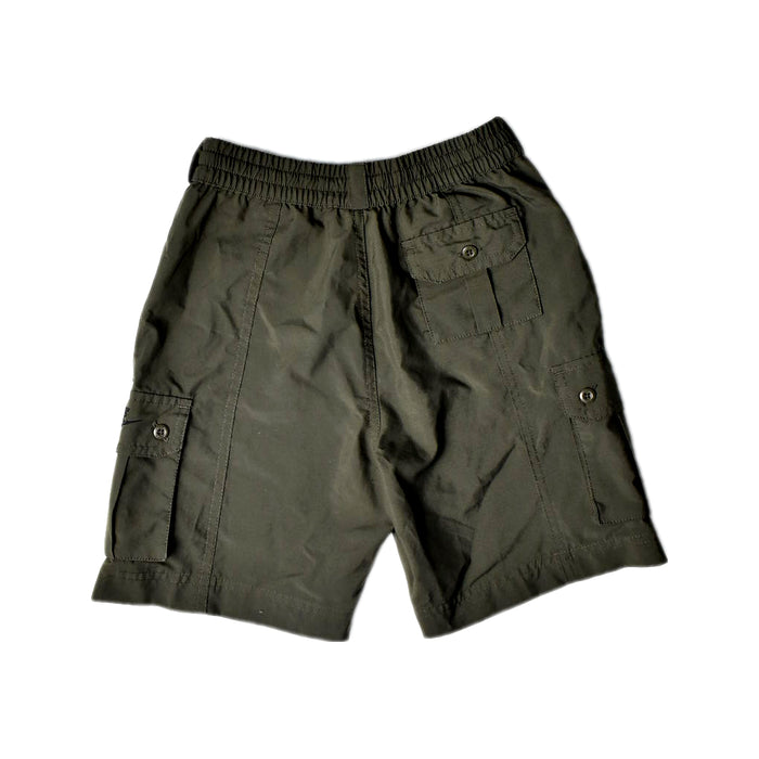 A Green Shorts from Nike in size 7Y for boy. (Back View)