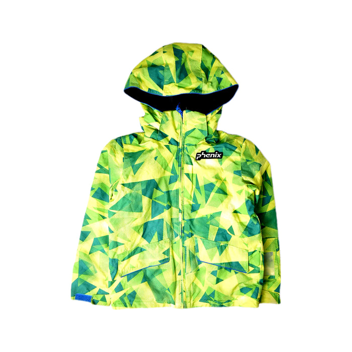 A Green Ski Jackets from Phenix in size 7Y for boy. (Front View)