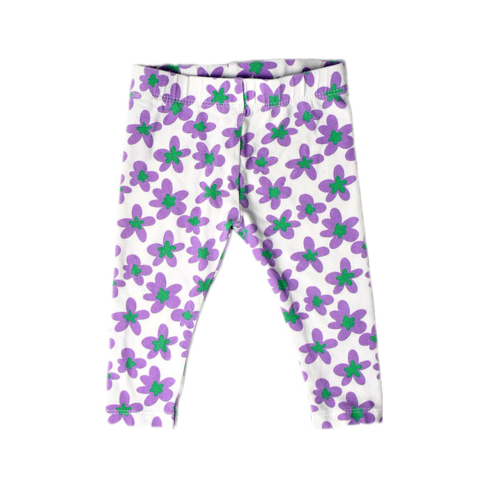 A Purple Leggings from Seed in size 0-3M for girl. (Front View)