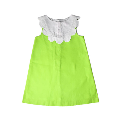 A Green Sleeveless Dresses from Jacadi in size 4T for girl. (Front View)