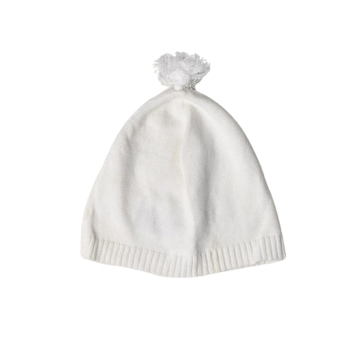 A White Winter Hats from Purebaby in size Newborn for neutral. (Front View)