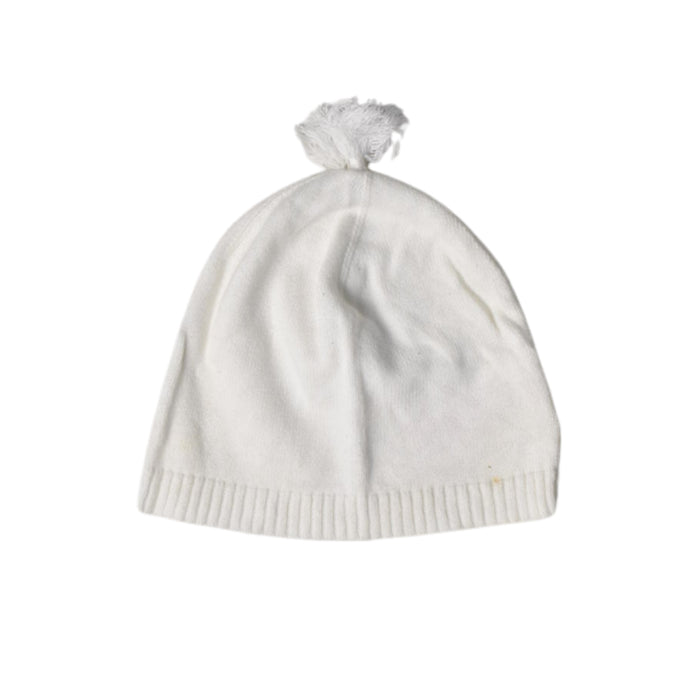 A White Winter Hats from Purebaby in size Newborn for neutral. (Back View)