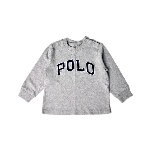 A Grey Long Sleeve T Shirts from Ralph Lauren in size 6-12M for boy. (Front View)