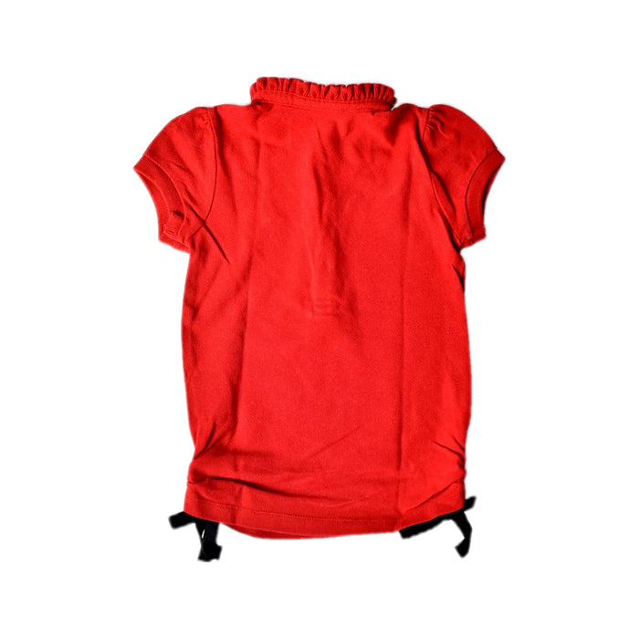 A Red Short Sleeve Polos from Ralph Lauren in size 3T for girl. (Back View)