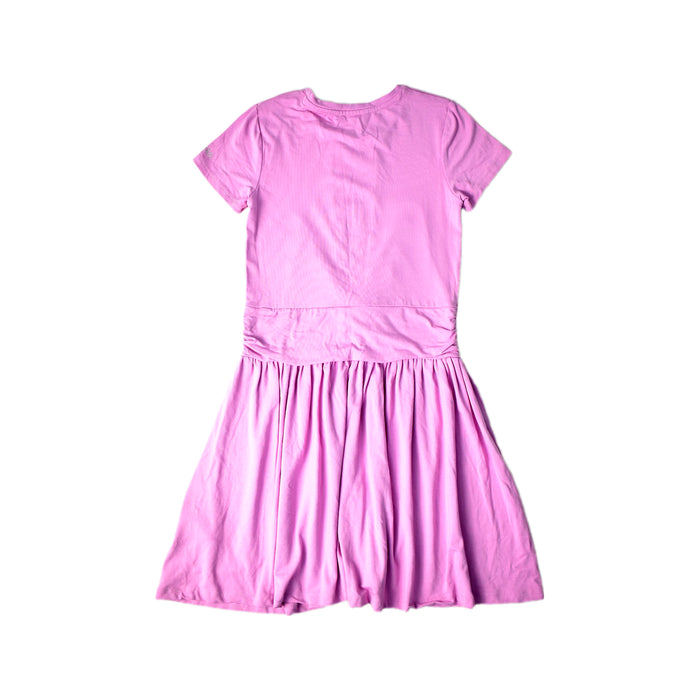 A Pink Short Sleeve Dresses from Guess in size 10Y for girl. (Back View)