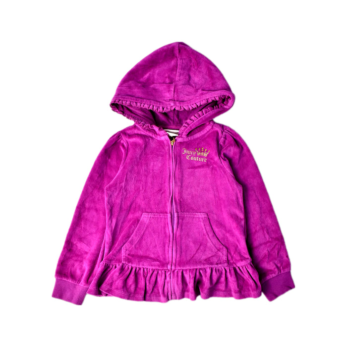 A Purple Hooded Sweatshirts from Juicy Couture in size 4T for girl. (Front View)