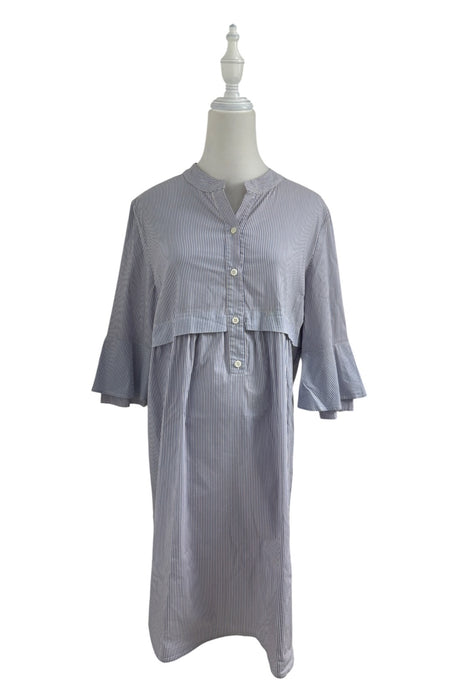 A Blue Long Sleeve Dresses from Attesa in size Maternity-S for maternity. (Back View)