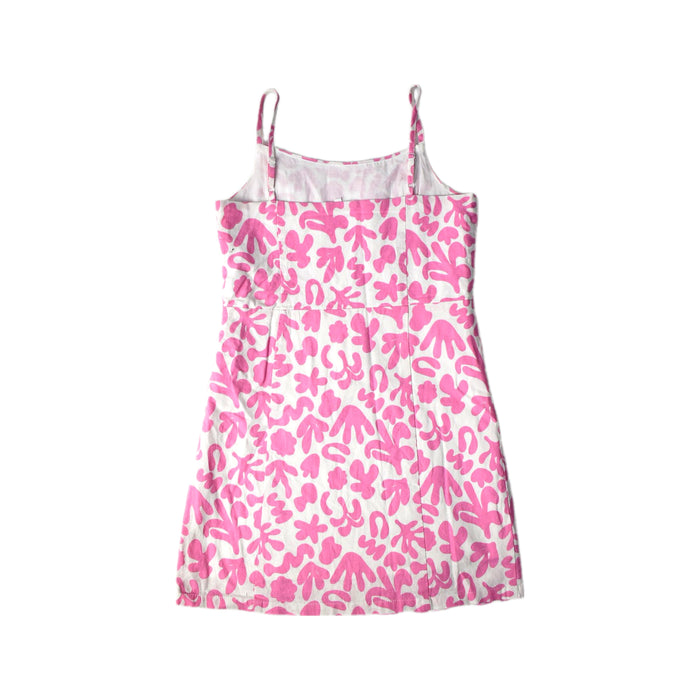 A Pink Sleeveless Dresses from Seed in size 14Y for girl. (Back View)
