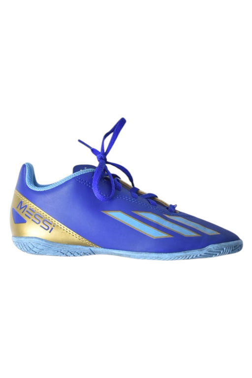 A Blue Cleats/Soccer Shoes from Adidas in size 7Y for boy. (Front View)